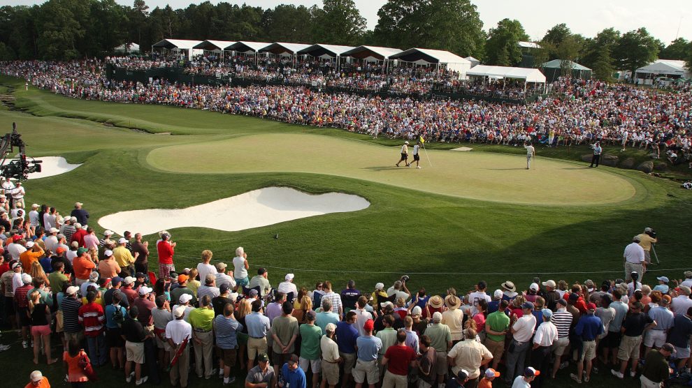 The 18th green at Quail Hollow Club