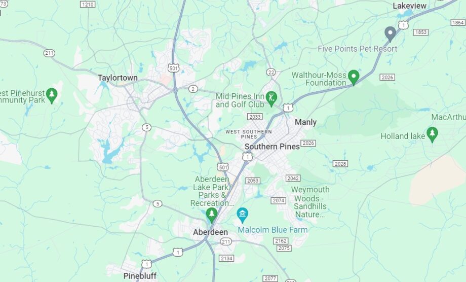 A map of Pinehurst Resort